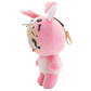 A pink plush character keychain shaped like Betty Boop in a bunny costume, featuring a gold-tone clasp, shown against a plain white background.