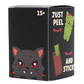 A black product box featuring cartoon vampire cat illustrations and the text '15+' and 'JUST PEEL AND STICK!'.