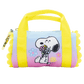 Small bag with a cartoon character holding flowers on a white background