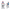 A white Snoopy character figurine wearing a blue and red striped party hat stands next to a matching die-cut sticker of Snoopy in the same hat on a plain white background.