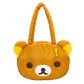 Brown bear-shaped bag with yellow accents on a white background