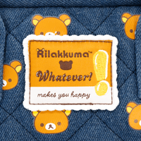 Denim jacket with Rilakkuma patch and bear face pattern