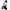 A plush toy of a creepy clown character with a white face, black makeup, a black top hat, and a black-and-white ruffled collar, shown on a plain white background.