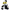A plush doll toy with a split black-and-white body, yellow sunflower-style eyes, a black hat, and a white ruffled collar, photographed on a plain white background.