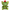 Green plush toy with red hair on a white background