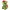 Green plush toy with red hair on a white background