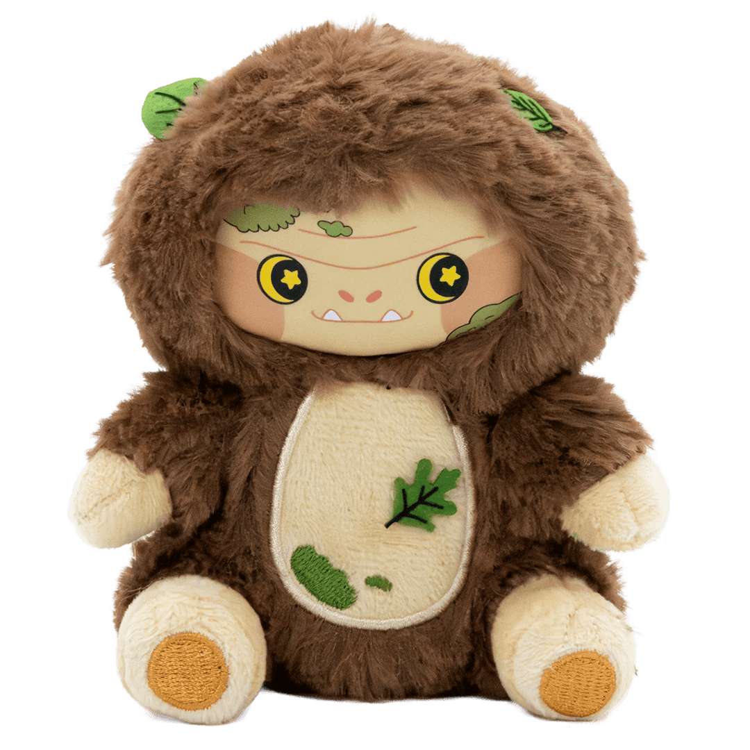 Plush toy with a brown and beige design on a white background