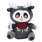 Plush toy with skeleton design and deer antlers on a white background