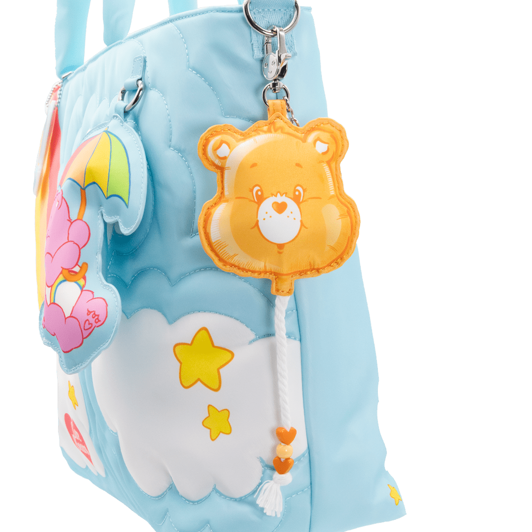 teddy bear keychain on a white background