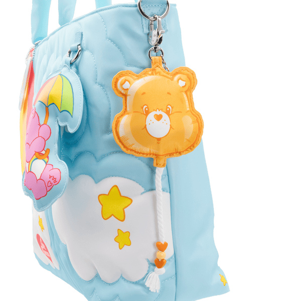 teddy bear keychain on a white background