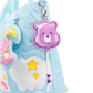 Light blue tote with cartoon bear keychain on a white background