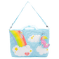 tote bag with rainbow and cloud design on a white background