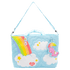 tote bag with rainbow and cloud design on a white background
