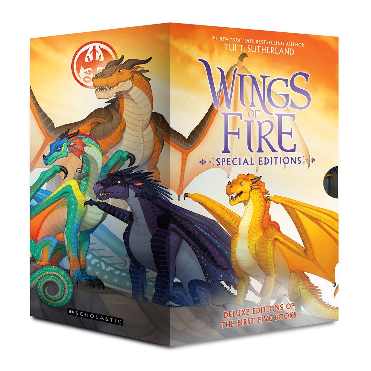 Wings of Fire special edition book set with dragons on the cover
