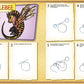 Instructions for drawing a bumblebee with numbered steps on a yellow background