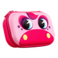 Pink case with cartoon face design on a white background