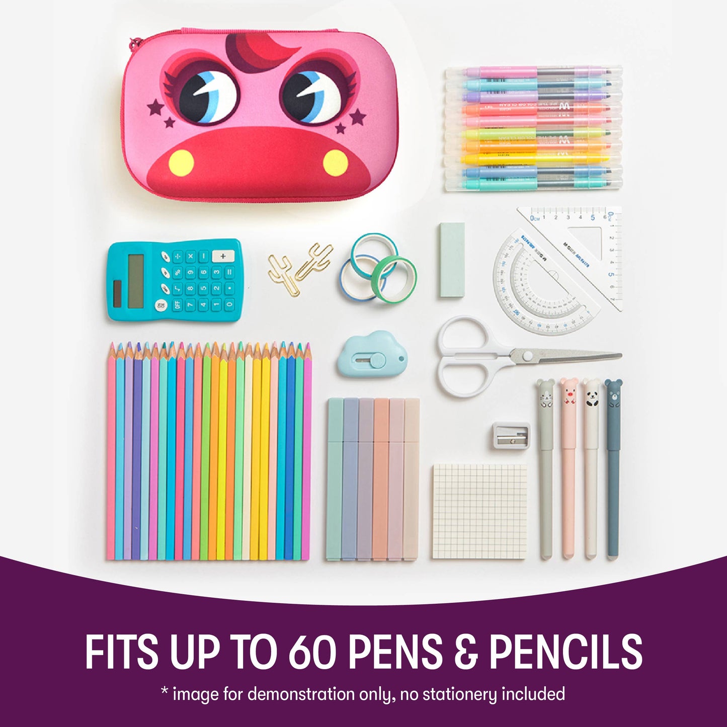 ZIPIT Beast Pencil Box for Girls, Pony Pencil Case