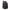 Black backpack with a design resembling a face on a white background