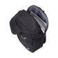 Black backpack with a laptop compartment on a white background