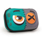 Colorful case with eye and 'X' design on a white background