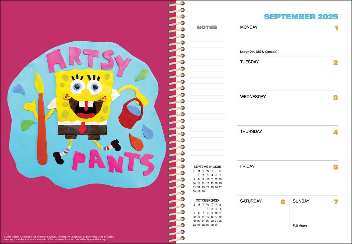 SpongeBob SquarePants 12-Month 2025 Planner Calendar by Viacom International, Inc.