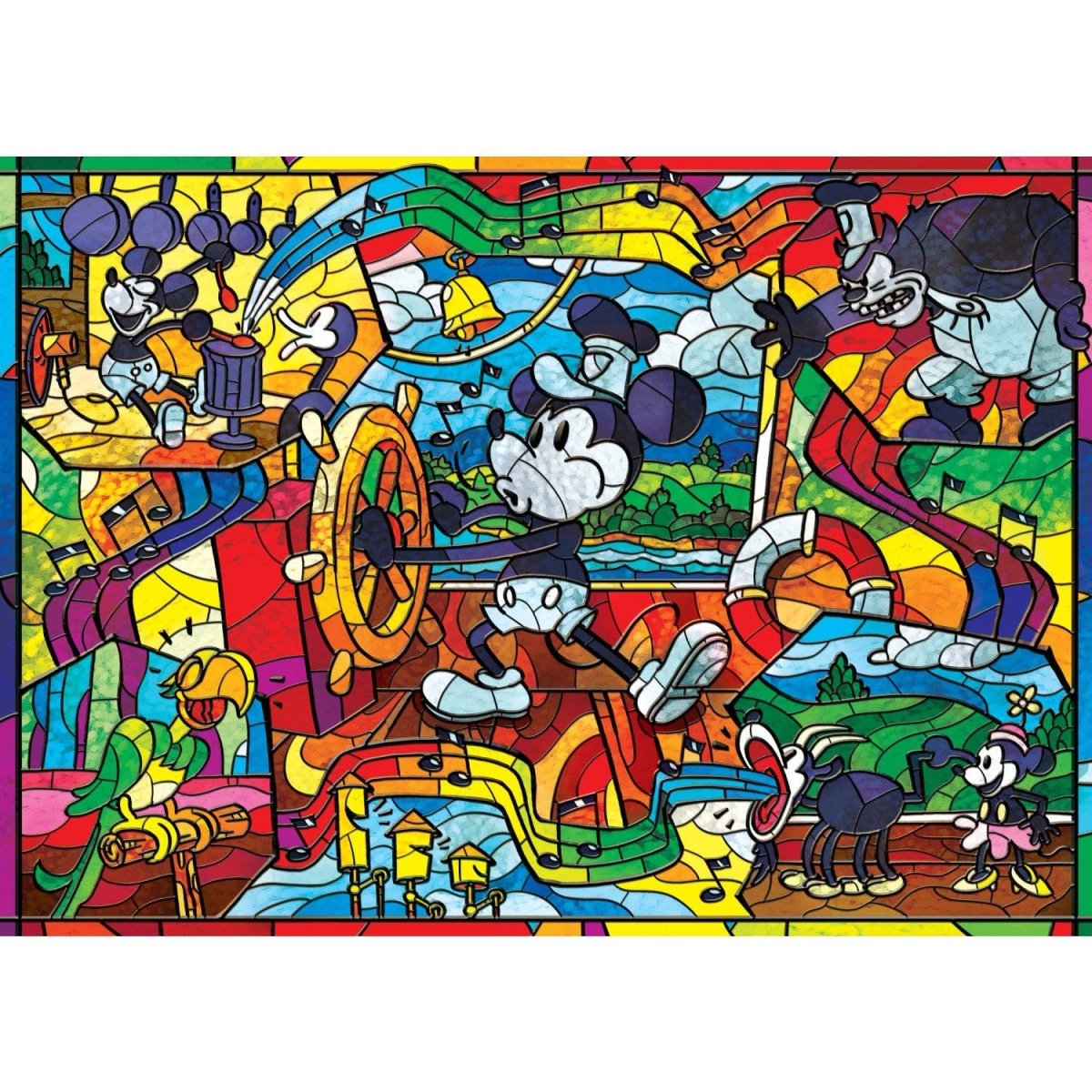 Stained Glass - Steamboat Willie 500 Piece Jigsaw Puzzle - Leo's Treasure Box