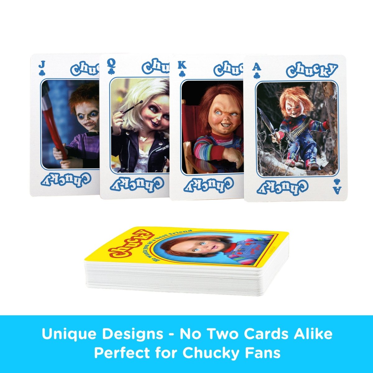 Chucky character playing cards – perfect for Halloween and horror fans