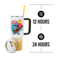 Large Disney Stitch Luau travel tumbler – leak-resistant and double-wall insulated