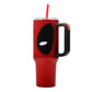 Red and black Deadpool 40 oz tumbler – keeps drinks hot or cold