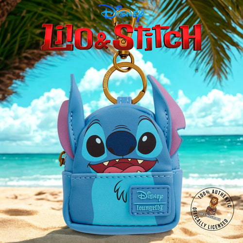 Loungefly Disney Stitch Mini Backpack Charm Keychain - Leo's Treasure Box