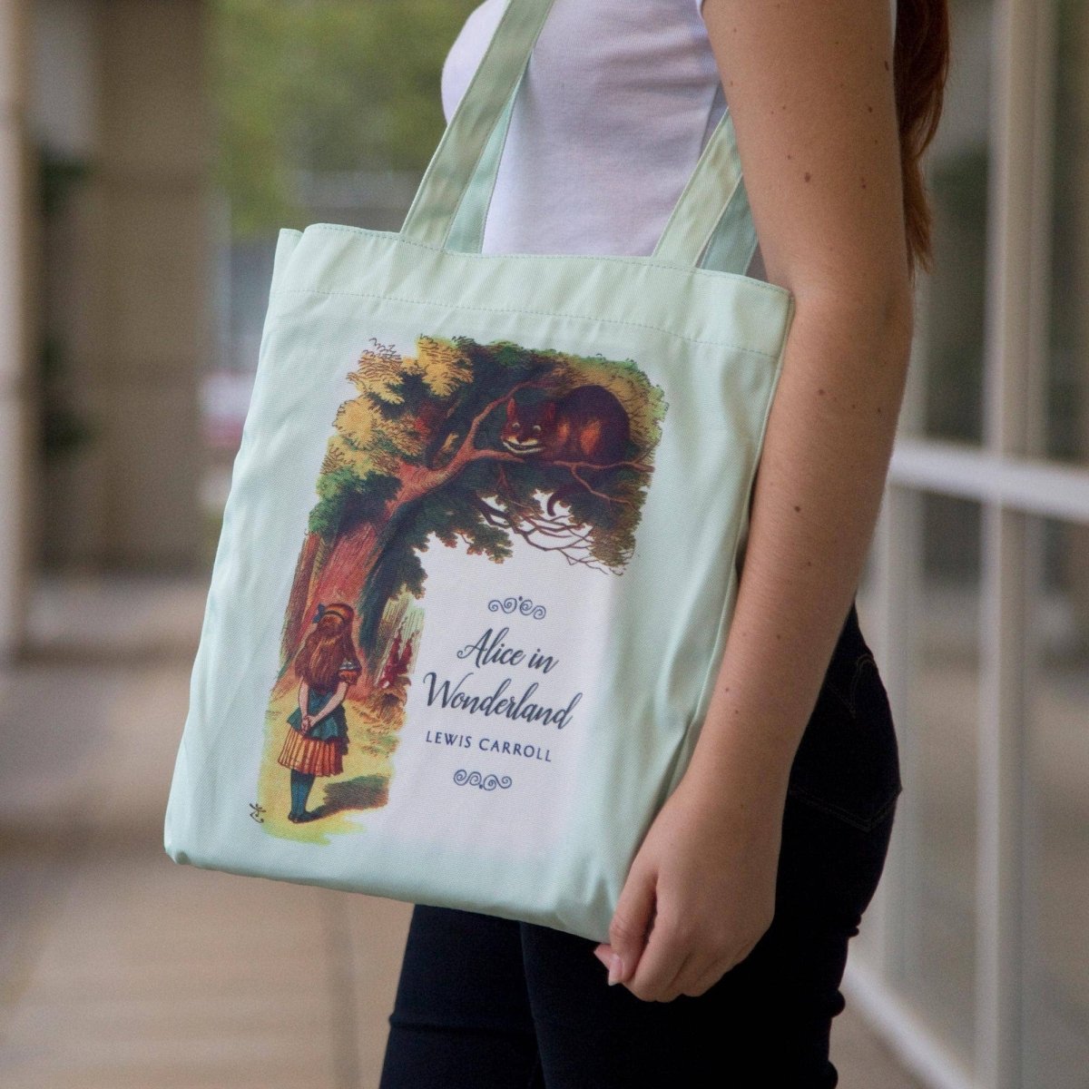 Alice Turquoise Book Tote Bag - Leo's Treasure Box