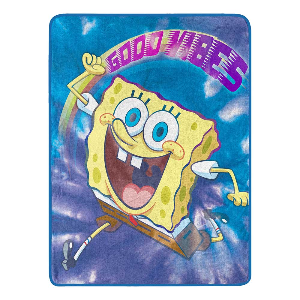 Spongebob Squarepants Tie Dye Ready Silk Touch Throw 46x60 - Leo's Treasure Box