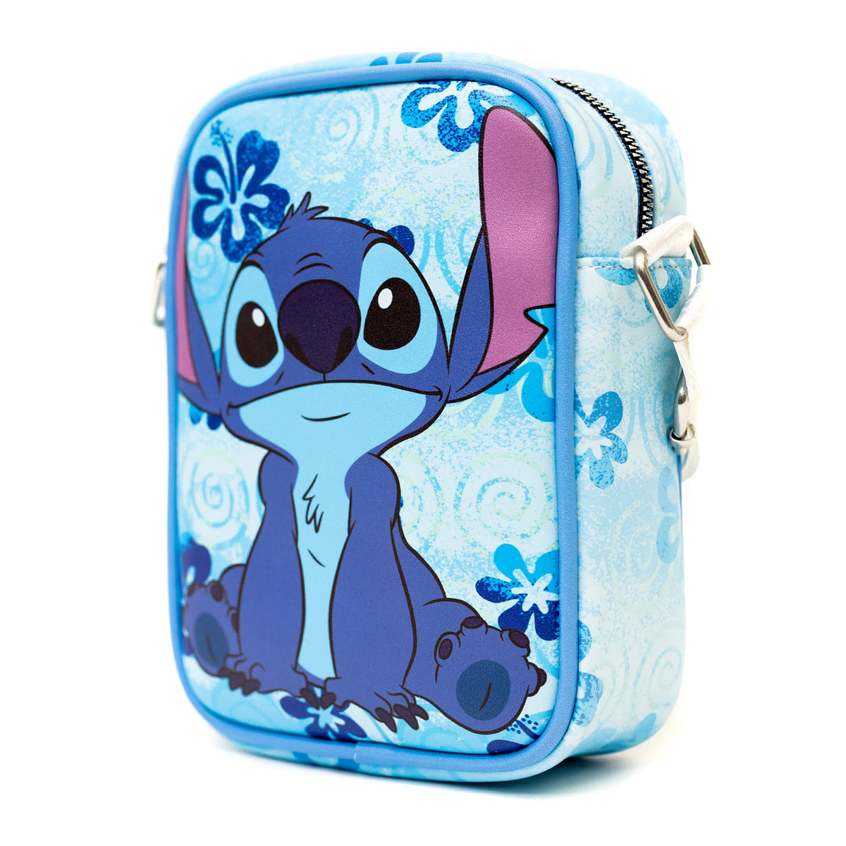 Disney Lilo and Stitch Floral Blues Vegan Leather Bag and Coin Pouch Combo