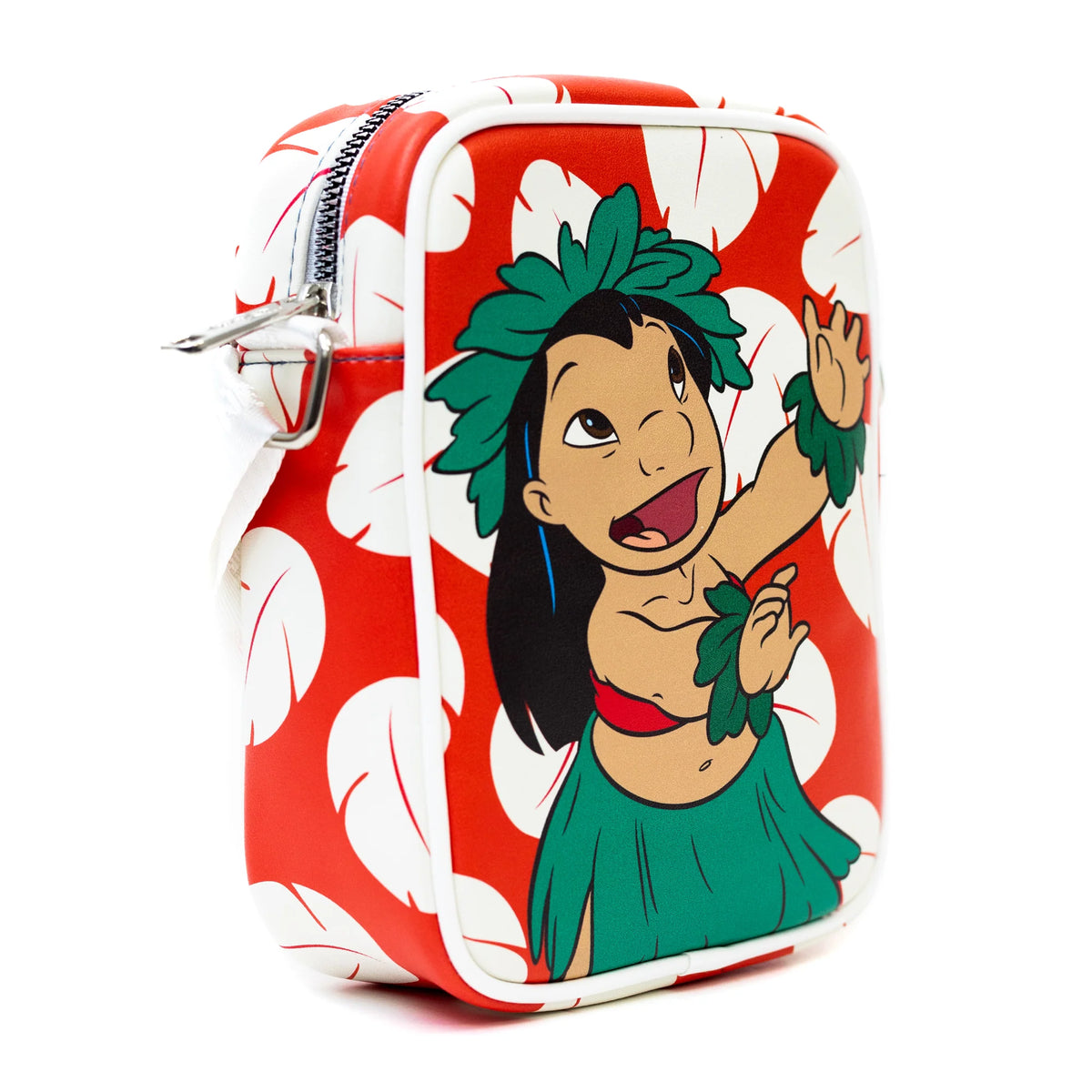 Disney Lilo and Stitch Lilo Hula Pose and Dress Print Red Vegan Leather Bag and Coin Purse Combo