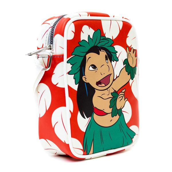 Disney Lilo and Stitch Lilo Hula Pose and Dress Print Red Vegan Leather Bag and Coin Purse Combo - Leo's Treasure Box