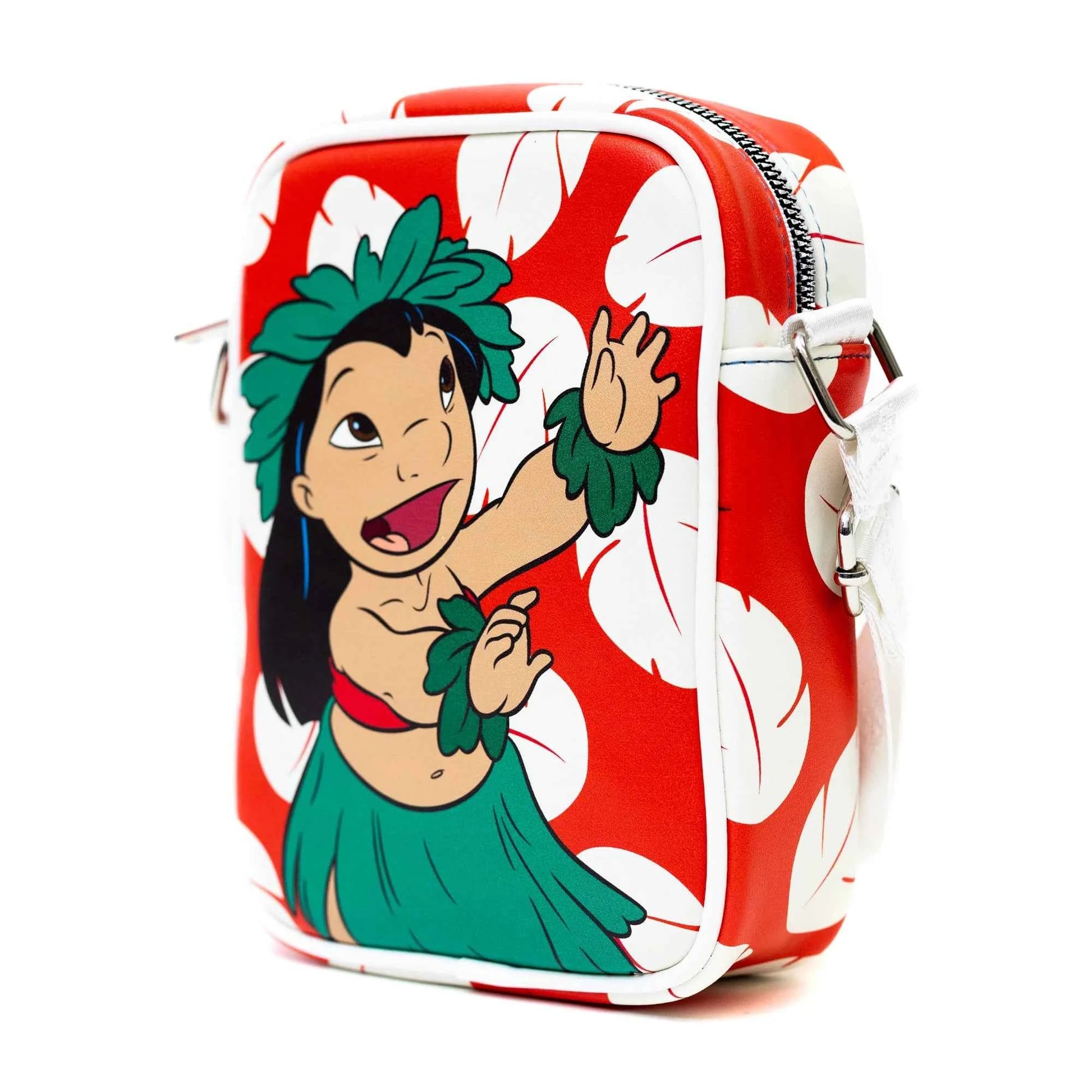 Disney Lilo and Stitch Lilo Hula Pose and Dress Print Red Vegan Leather Bag and Coin Purse Combo