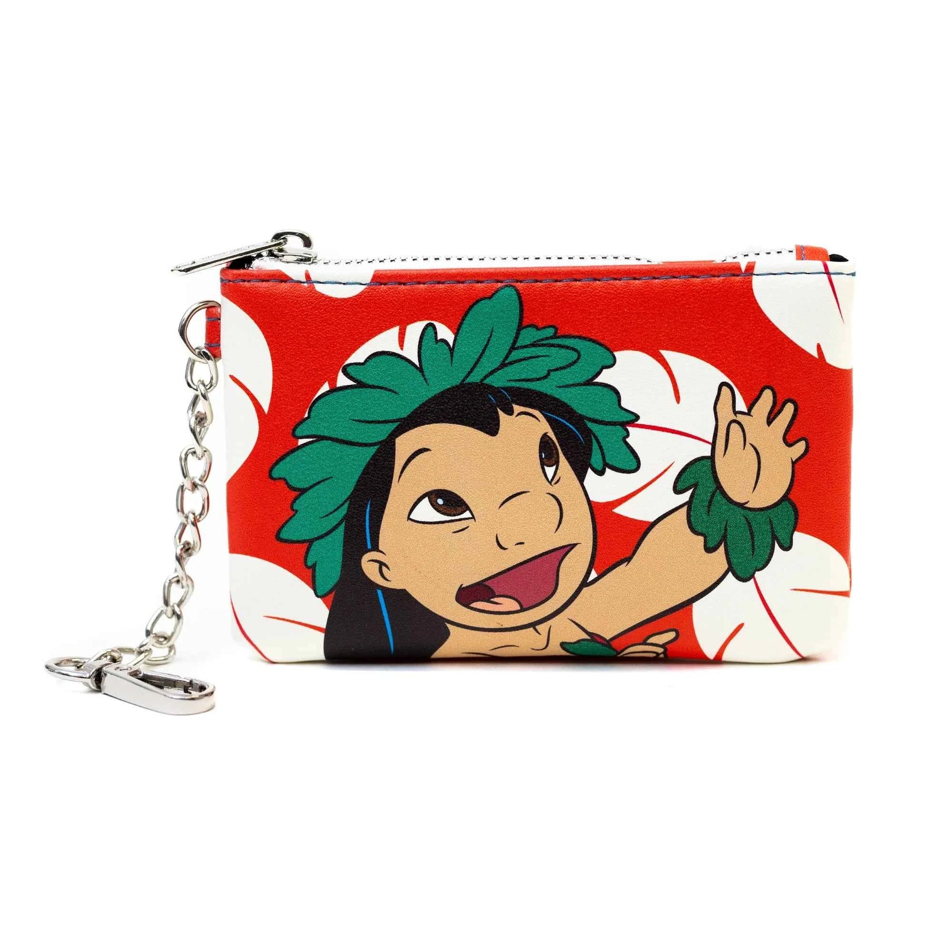 Disney Lilo and Stitch Lilo Hula Pose and Dress Print Red Vegan Leather Bag and Coin Purse Combo