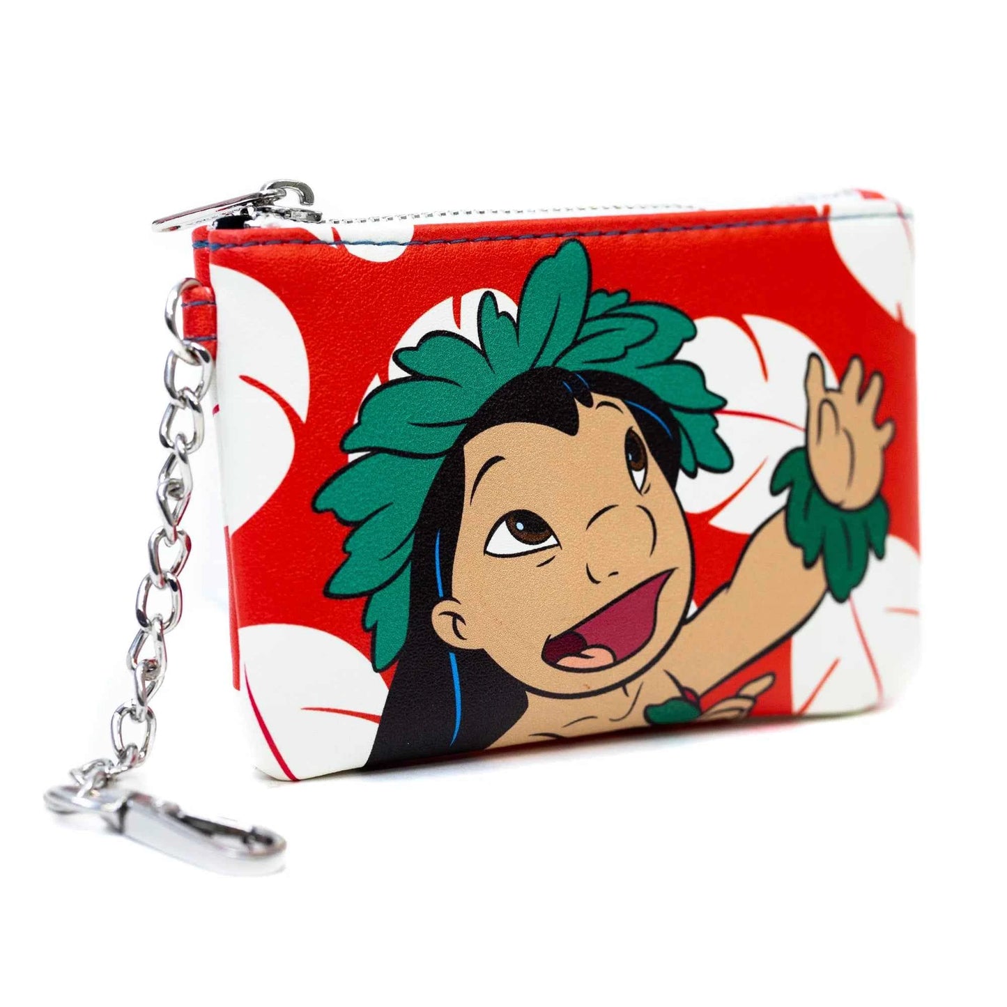 Disney Lilo and Stitch Lilo Hula Pose and Dress Print Red Vegan Leather Bag and Coin Purse Combo