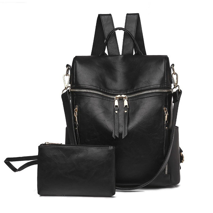 Liza Vegan Leather Backpack Bag 2pc Set - Leo's Treasure Box