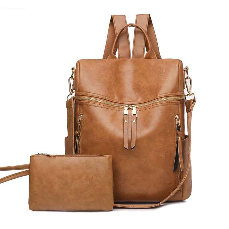 Liza Vegan Leather Backpack Bag 2pc Set