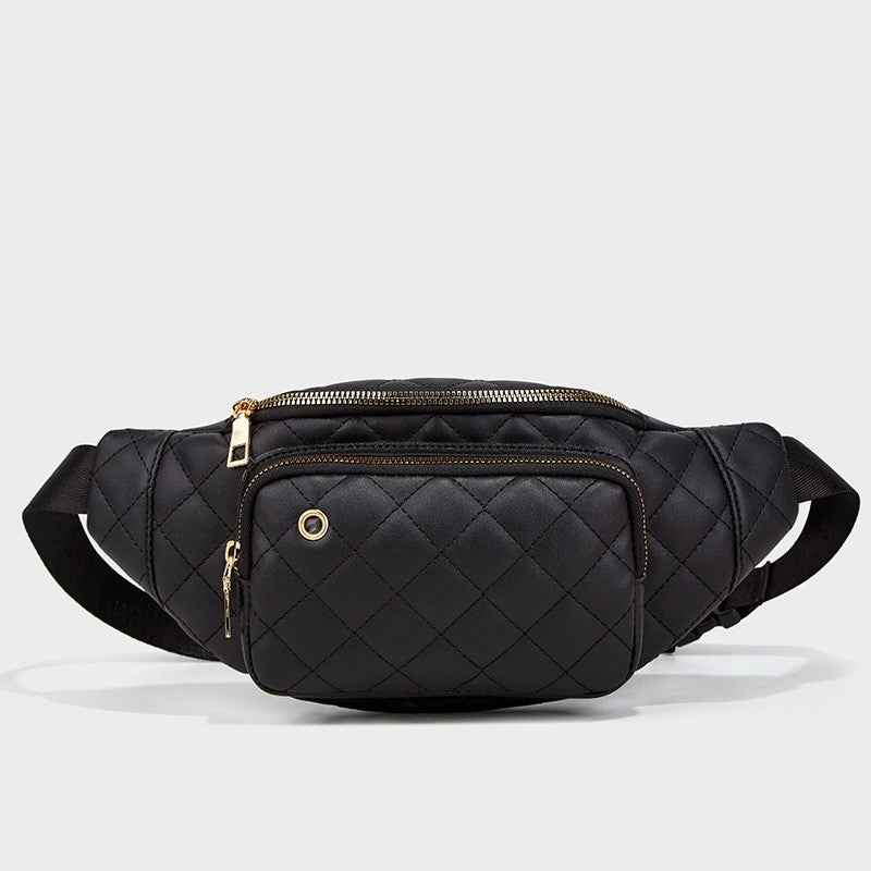 Quilted Sling Crossbody Bag Vegan Leather