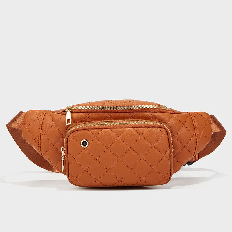 Quilted Sling Crossbody Bag Vegan Leather