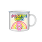 Care Bears “Positive Vibes” Glitter Ceramic Camper Mug Featuring Cheer Bear – 20oz - Leo's Treasure Box