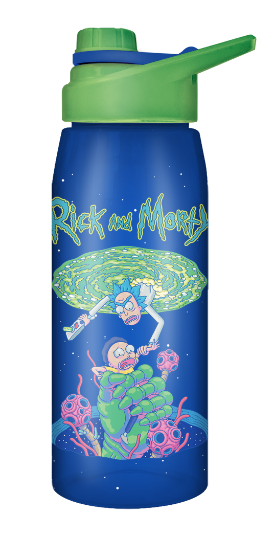 Rick and Morty Portal Grab 28oz Water Bottle w Screw Lid - Leo's Treasure Box